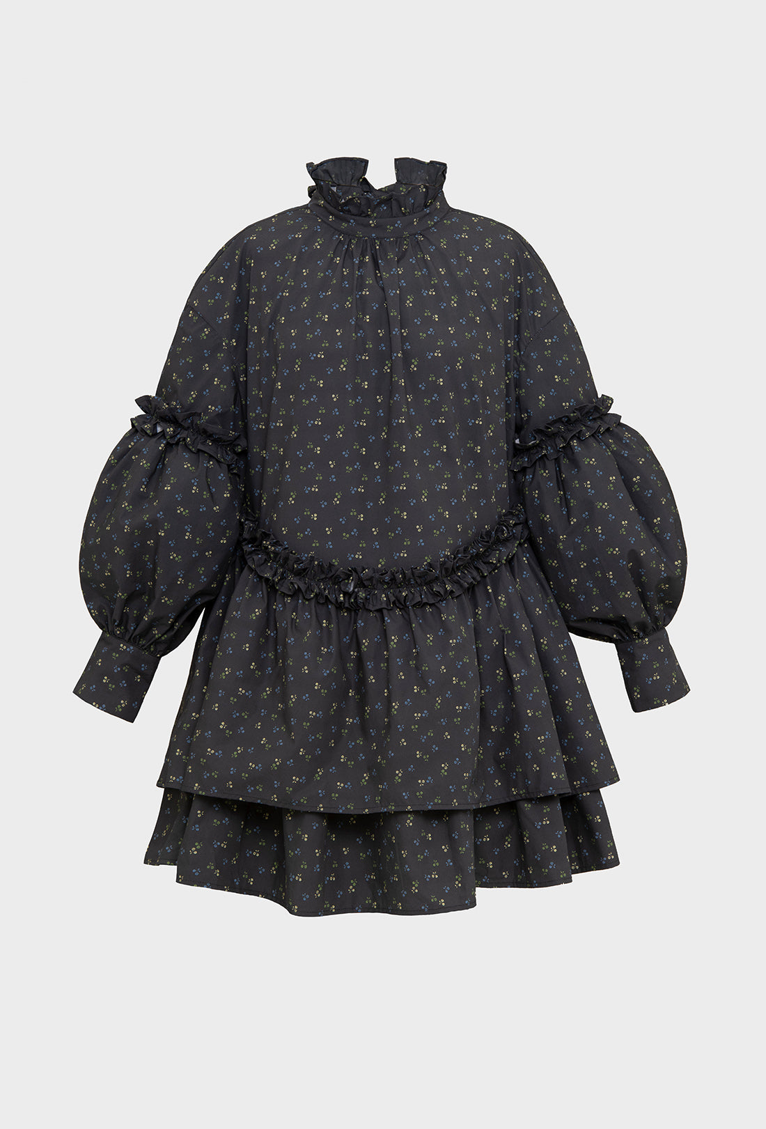 Irene Dress - Black Ditzy Floral