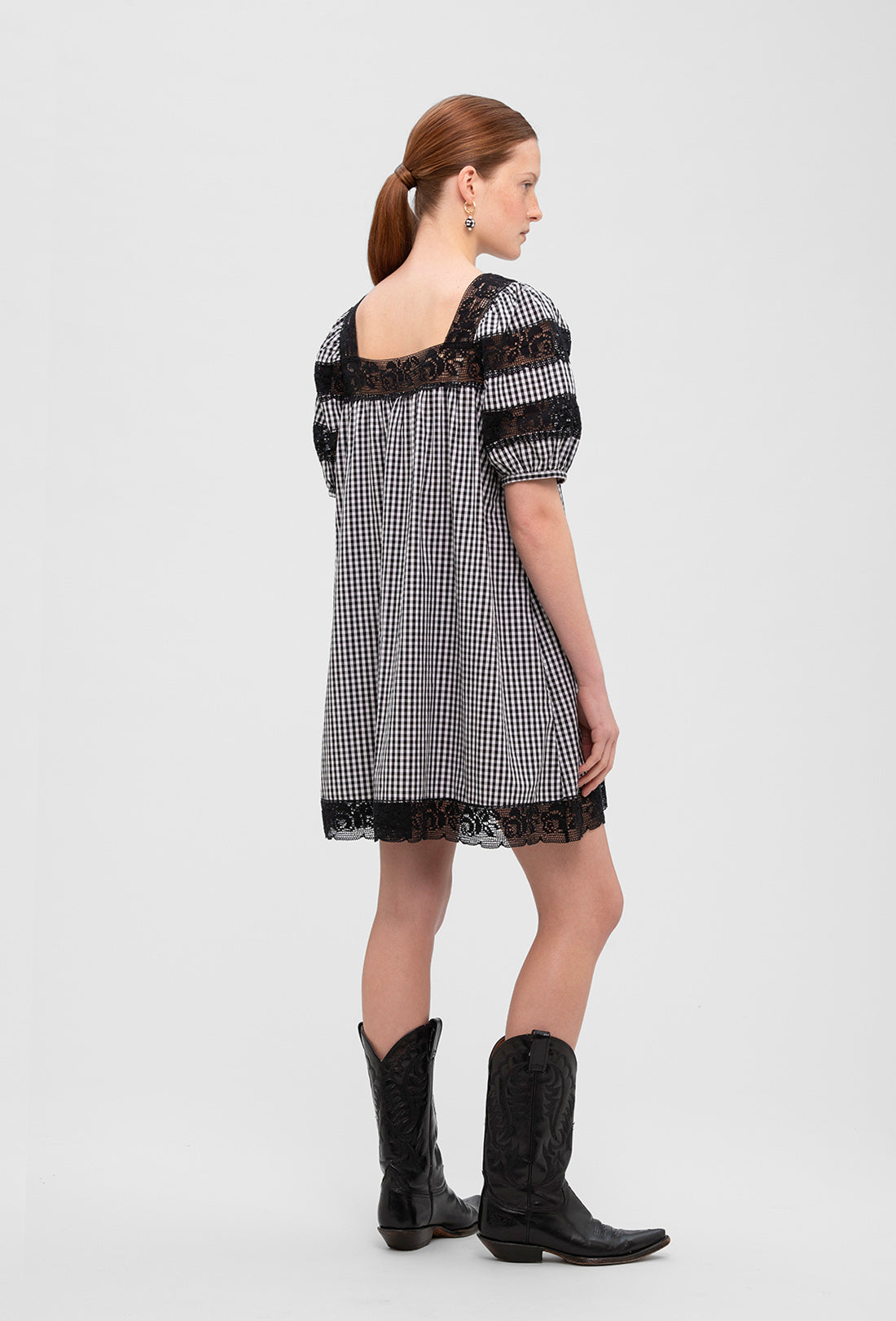 Rhodes Dress - Black Gingham