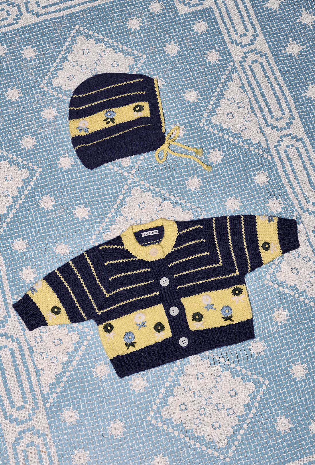 Artemis Baby &amp; Kids Bonnet - Navy/Limelight Yellow