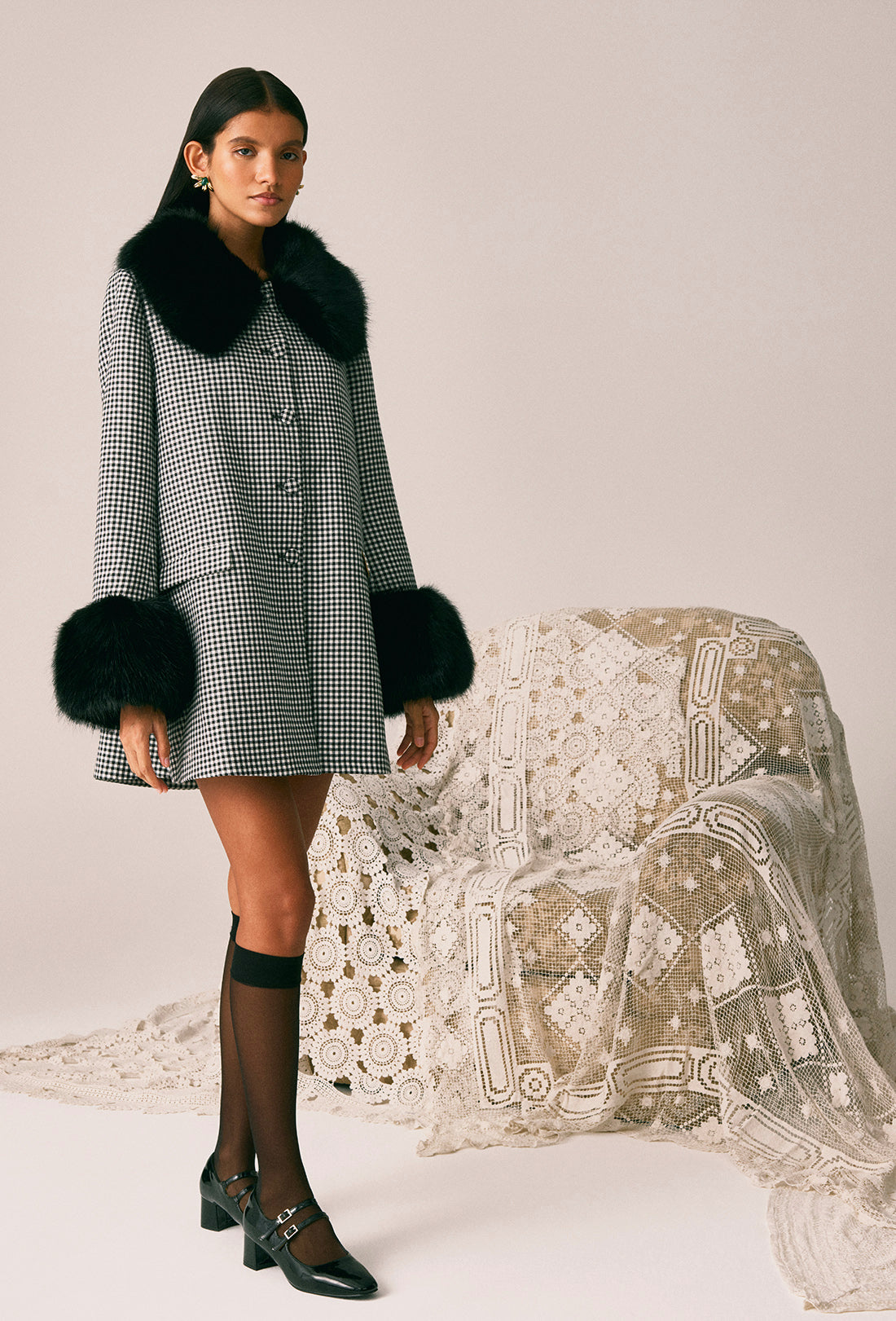 Laurel Coat - Black Gingham