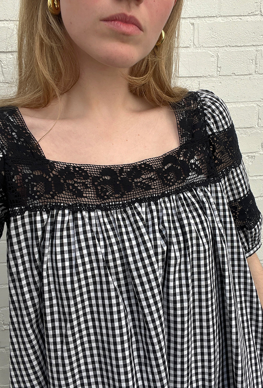 Rhodes Dress - Black Gingham